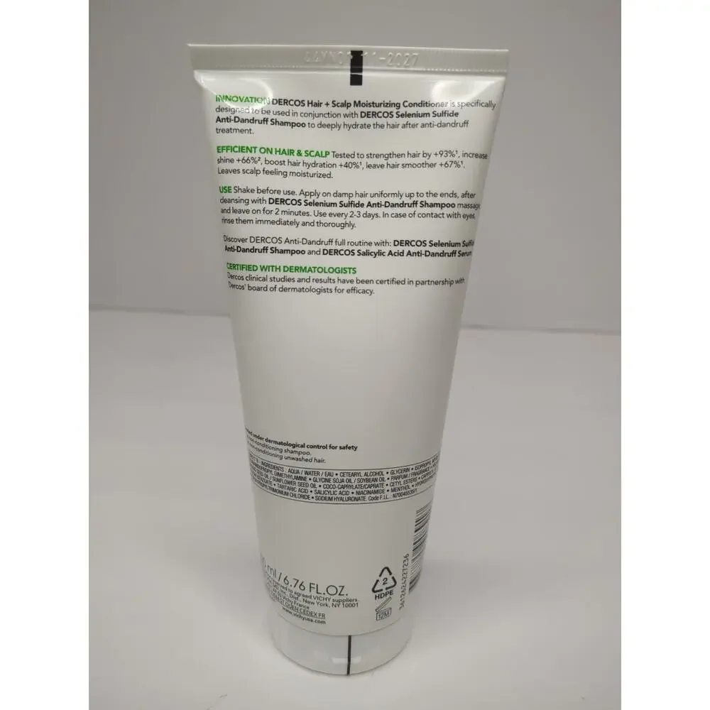 Vichy Dercos Hair & Scalp moisturizing Conditioner 6.76 Fl Oz Sealed